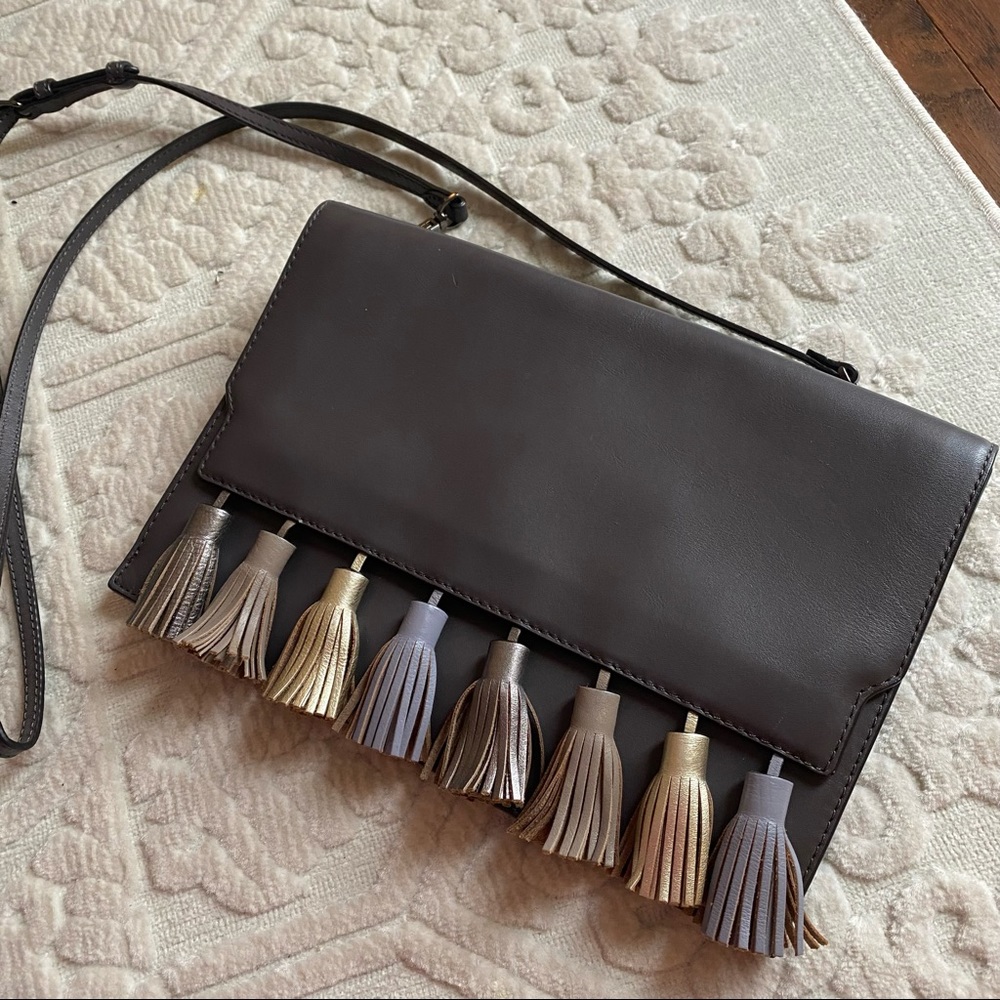 Rebecca Minkoff Black and Gray Tassel Bag